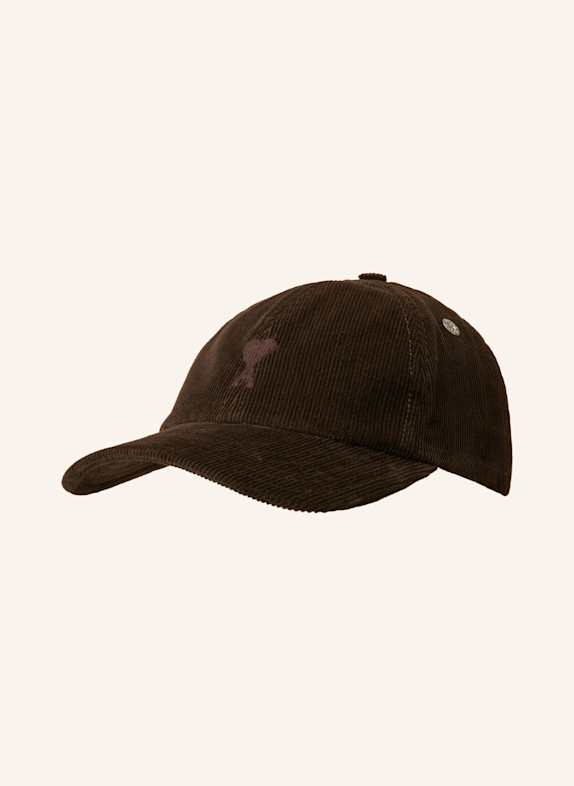 AMI PARIS Corduroy cap DARK BROWN