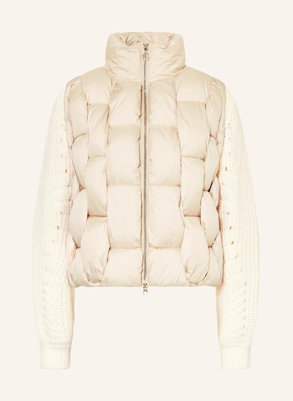 SPORTALM Quilted jacket in mixed materials LIGHT BROWN