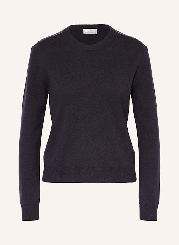 PESERICO Svetr s ozdobnými perličkami TMAVĚ MODRÁ