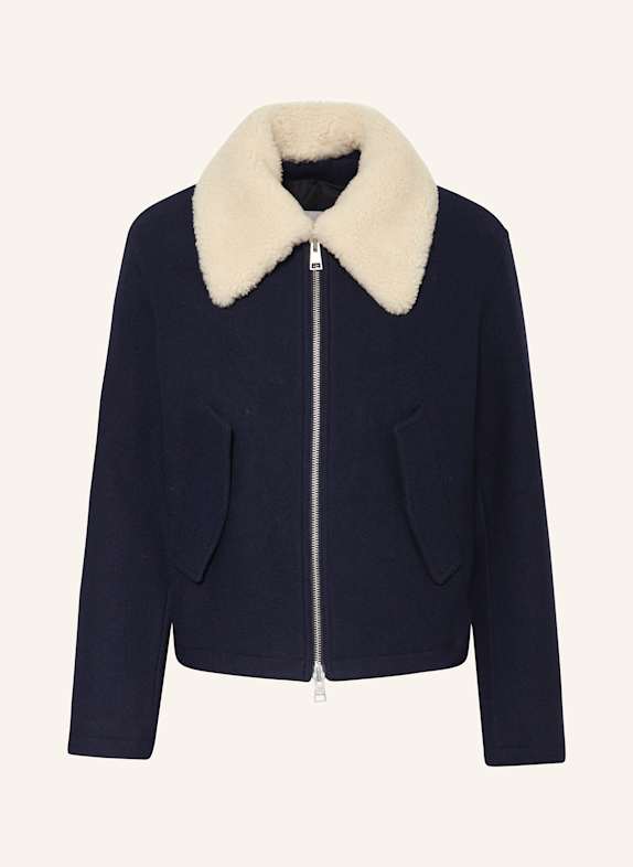 AMI PARIS Jacke mit abnehmbarem Kunstfell DUNKELBLAU