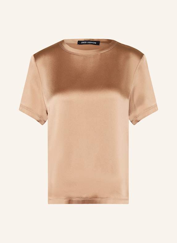 IRIS von ARNIM Blusenshirt AVALON aus Satin CAMEL