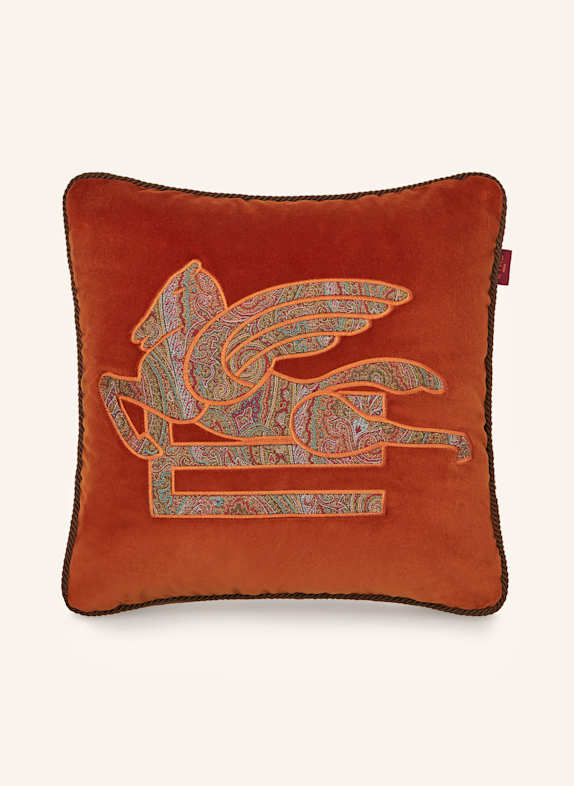 ETRO Home Dekokissen aus Samt DUNKELORANGE