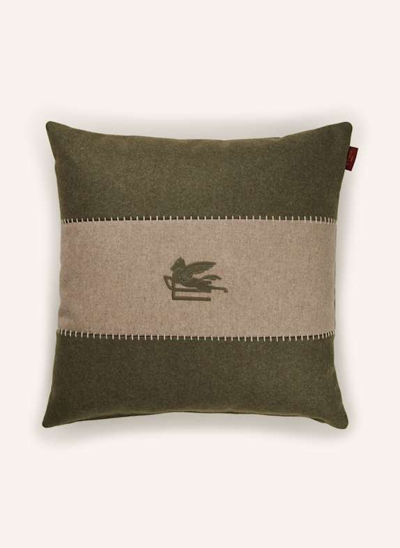 ETRO Home Dekokissen aus Leinen KHAKI/ CREME