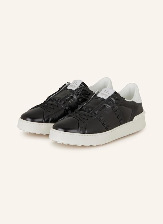 VALENTINO GARAVANI Valentino neon Optical Valentino-print cotton hoodie z ćwiekami CZARNY/ BIAŁY