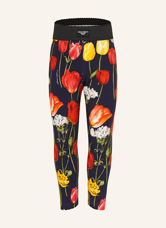 DOLCE & GABBANA Leggings DUNKELBLAU/ ROT/ GELB