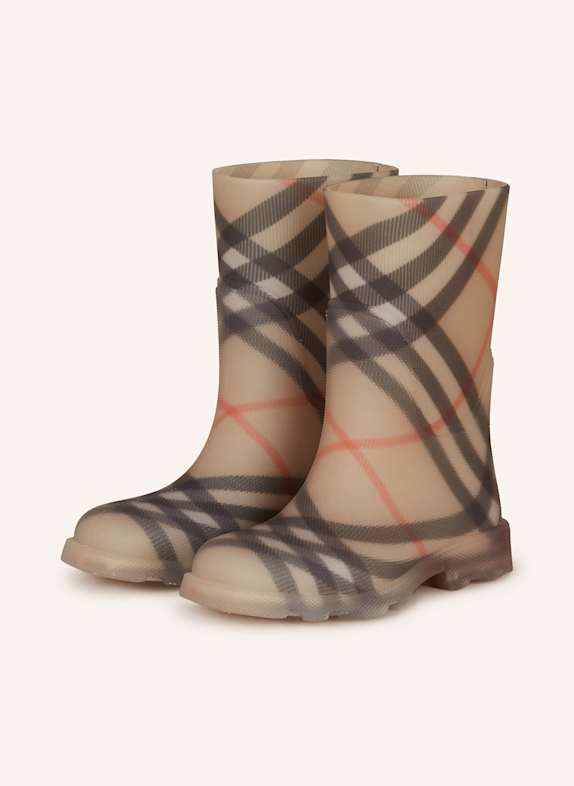 BURBERRY Gummistiefel BEIGE/ SCHWARZ/ ROT