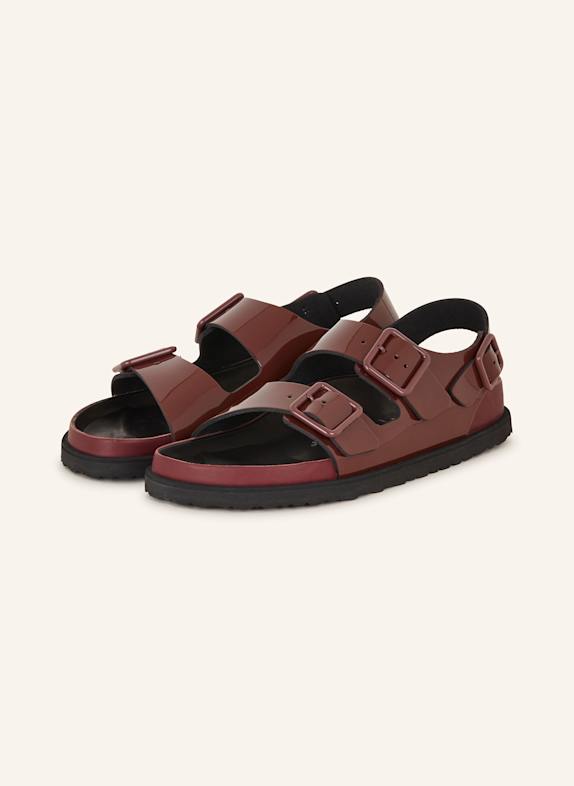 1774 BIRKENSTOCK Sandals MILANO SHINY PATENT LEATHER DARK RED