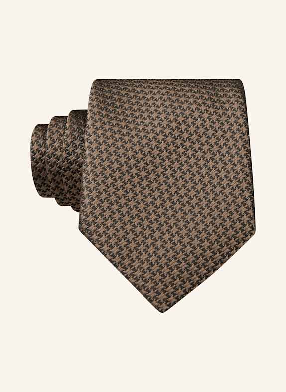 BOSS Krawat KHAKI/ CIEMNOZIELONY