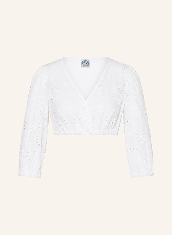 Hammerschmid Dirndlbluse ANKE mit 3/4-Arm WEISS