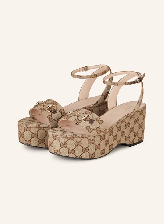 GUCCI Plateau-Sandaletten 9741 BEIGE-EBONY/NEW ACER