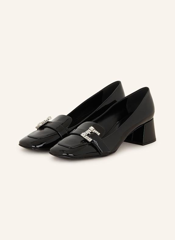 sergio rossi Lack-Pumps PUMP 45 mit Schmucksteinen SCHWARZ