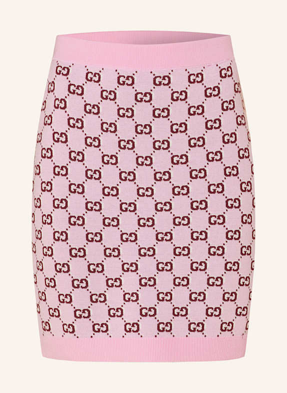 GUCCI Spódnica z dzianiny RÓŻOWY/ CIEMNOCZERWONY/ BIAŁY