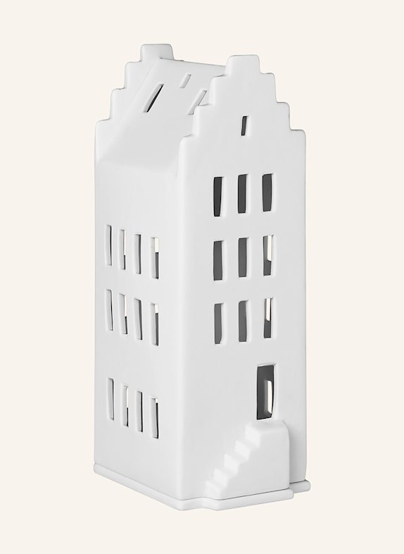 RÄDER Dekofigur LICHTHAUS GIEBELDACH mit Teelichthalter WEISS