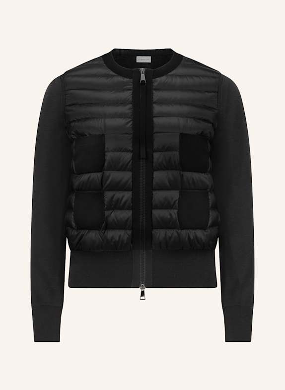 MONCLER Down jacket in mixed materials BLACK