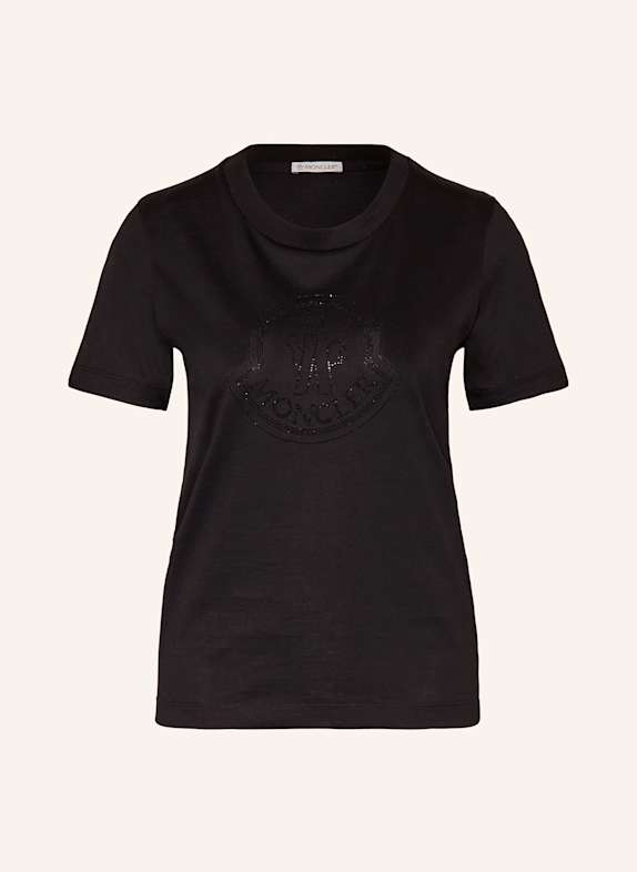 MONCLER T-Shirt mit Schmucksteinen SCHWARZ