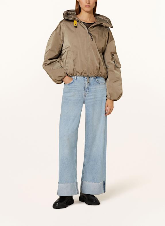 PARAJUMPERS Cropped down jacket NAADZ KHAKI