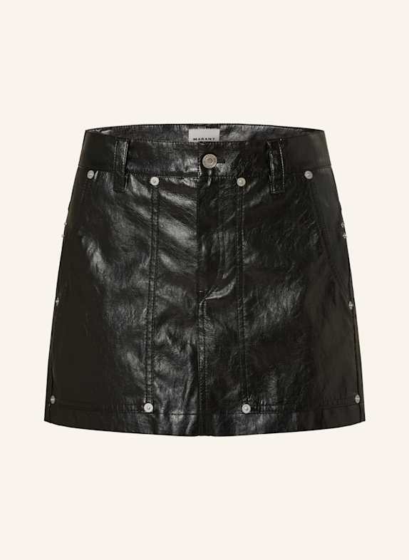 MARANT ÉTOILE Spódnica ANAIS z imitacji skóry z ćwiekami CZARNY