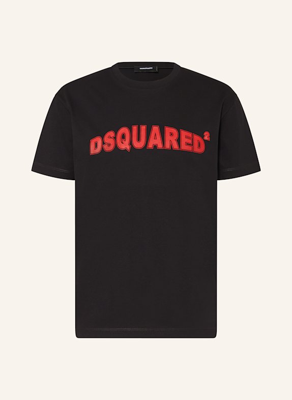 DSQUARED2 T-Shirt SCHWARZ/ ROT
