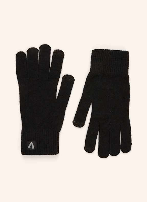 P.A.C. Multisport-Handschuhe mit Merinowolle und Touchscreen-Funktion SCHWARZ