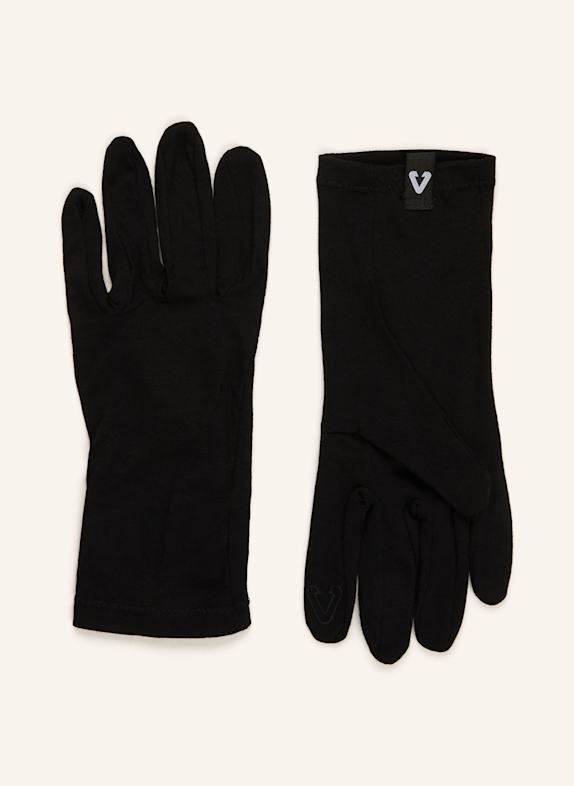P.A.C. Multisport-Handschuhe mit Merinowolle und Touchscreen-Funktion SCHWARZ
