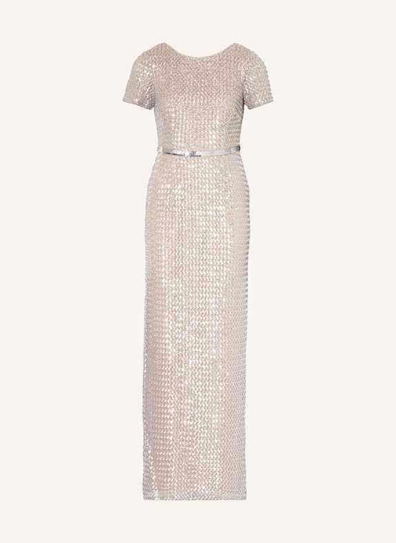 ADRIANNA PAPELL Abendkleid mit Pailletten NUDE/ SILBER