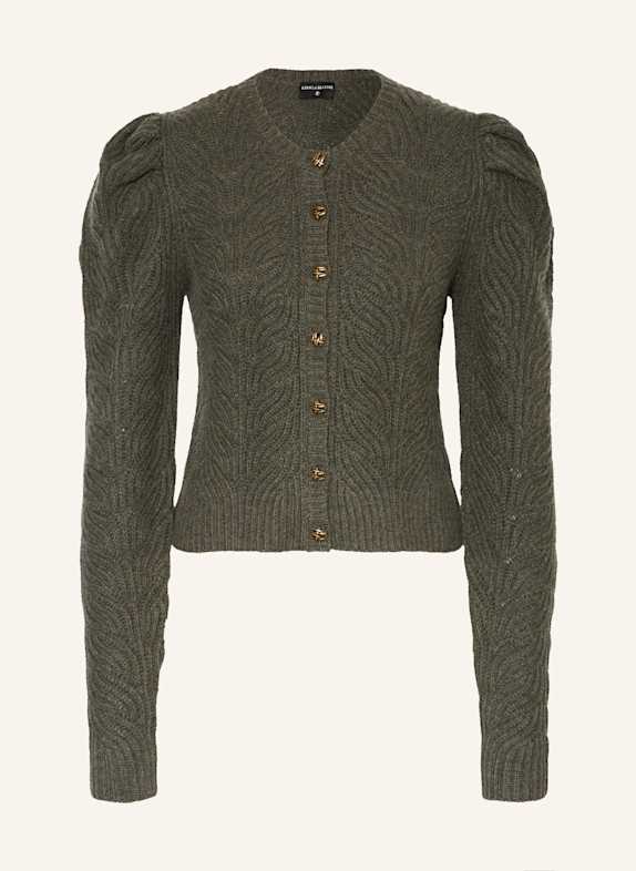 KINGA MATHE Knitted alpine jacket in cashmere OLIVE