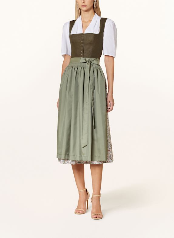 BERWIN & WOLFF Dirndl KAKI / GROEN / ROOD