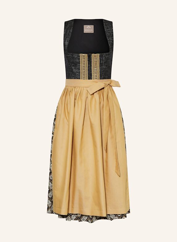 BERWIN & WOLFF Dirndl SCHWARZ/ DUNKELGRÜN/ HELLBRAUN
