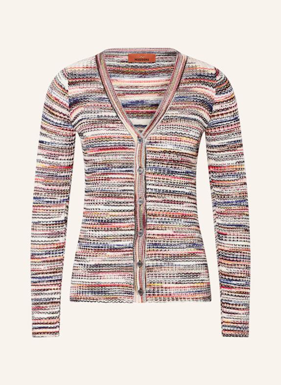 MISSONI Strickjacke CREME/ BLAU/ ROT