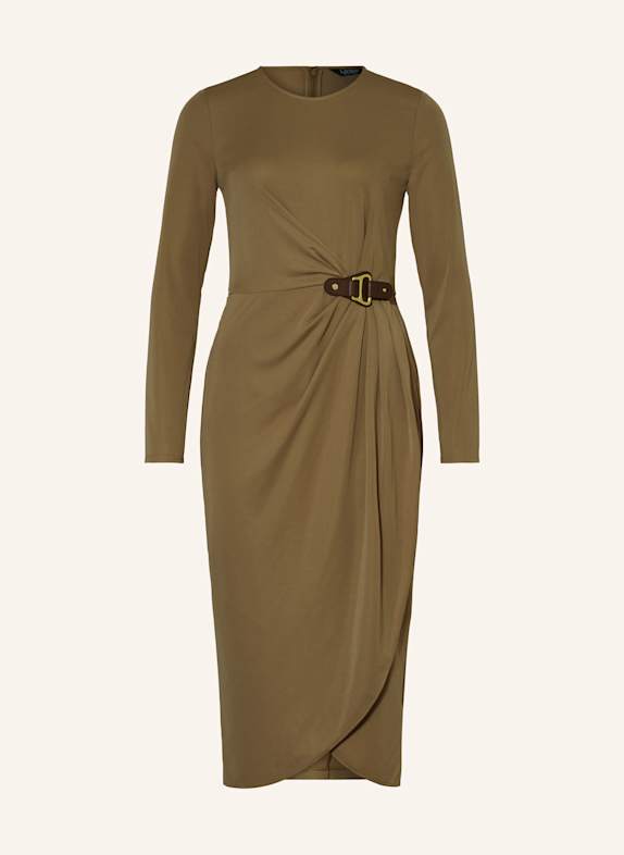 LAUREN RALPH LAUREN Jersey dress in wrap look KHAKI