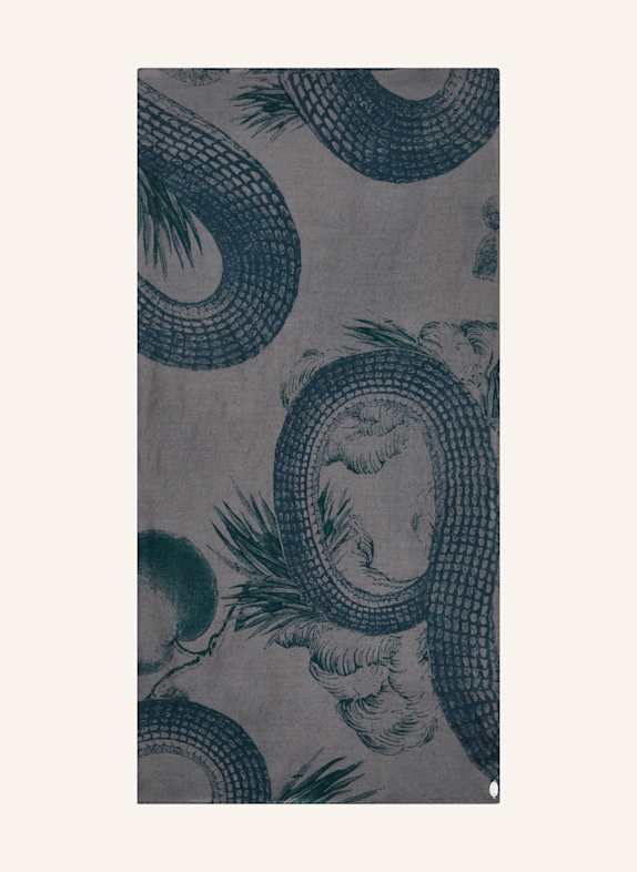 friendly hunting Kaszmirowy szal SZARY/ CIEMNOZIELONY/ PETROL