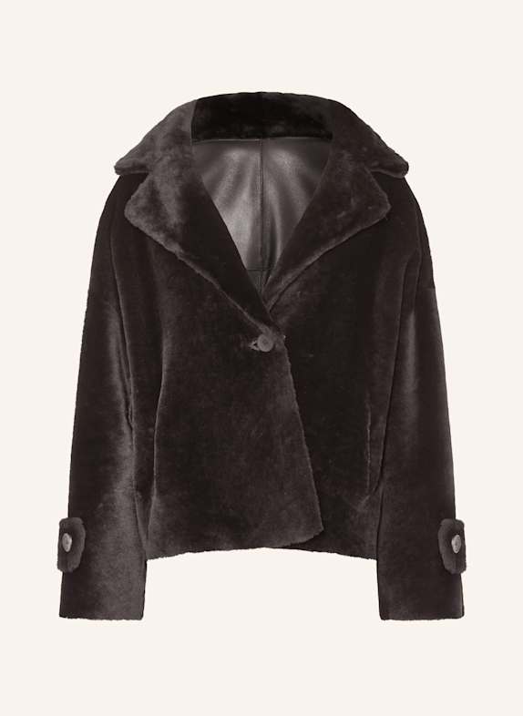 manzoni 24 Reversible leather jacket BLACK