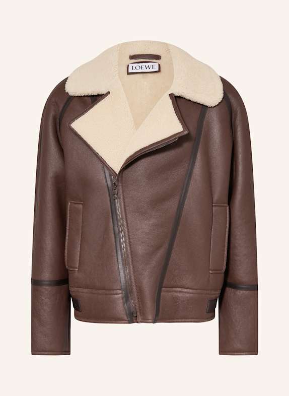 LOEWE Lederjacke BRAUN/ CREME