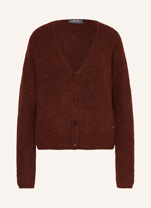 MOS MOSH MMALMINE cardigan with alpaca DARK RED