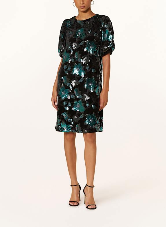 MOS MOSH Samtkleid MMCLEMENTE mit Pailletten DUNKELGRÜN/ GRÜN