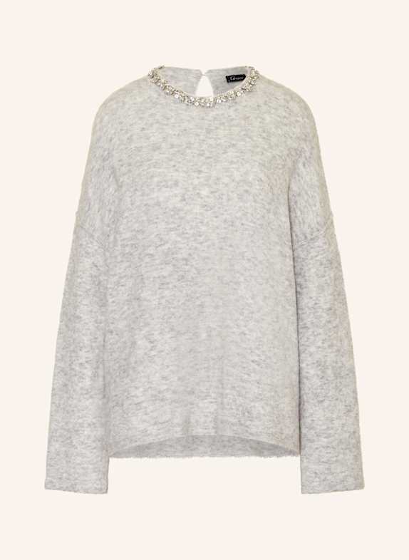 Grace Pullover mit Schmucksteinen HELLGRAU