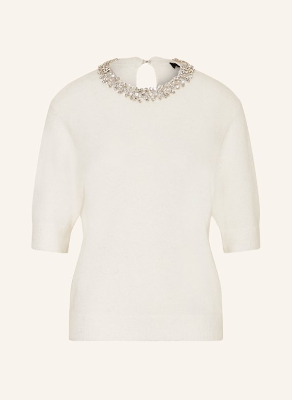 Grace Strickshirt mit abnehmbaren Schmucksteinen CREME