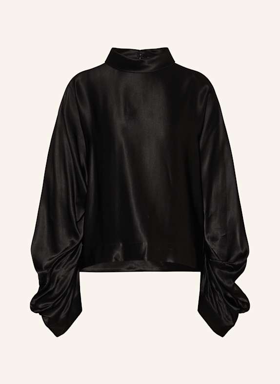Grace Blusenshirt aus Satin SCHWARZ