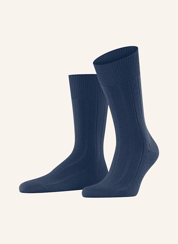 FALKE Strümpfe LHASA RIB mit Merinowolle BLAU