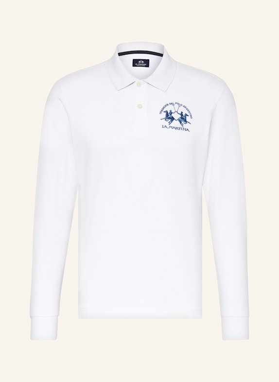 LA MARTINA Piqué polo shirt regular fit WHITE/ DARK BLUE