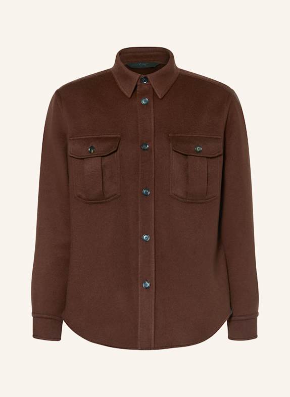 Brioni Overjacket VAGABOND mit Cashmere DUNKELBRAUN
