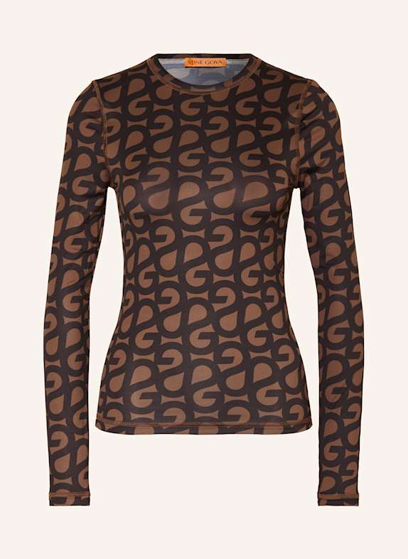 STINE GOYA Long sleeve shirt BEIGE/ BLACK