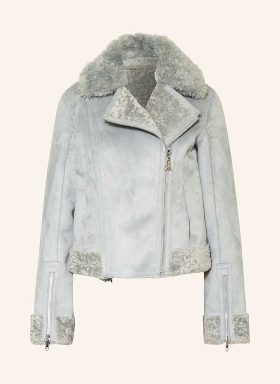 PATRIZIA PEPE 2-in-1 jacket with faux fur GRAY