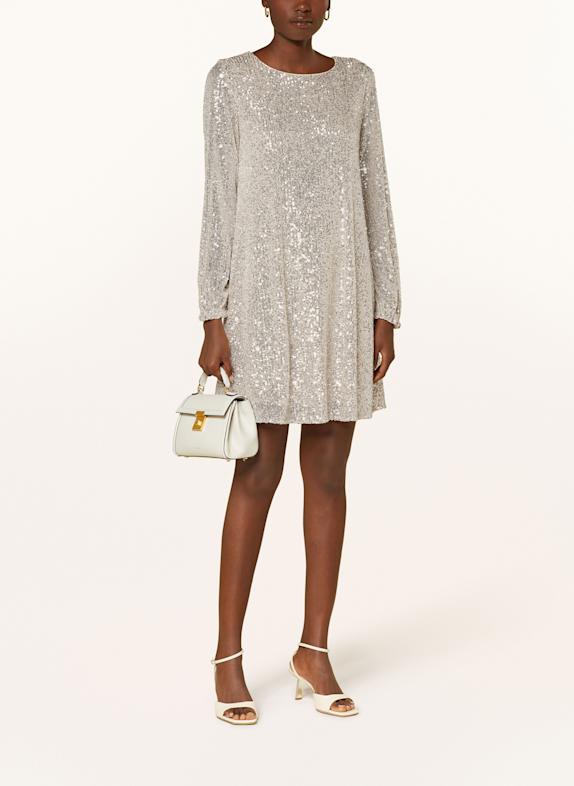 MRS & HUGS Cocktailkleid mit Pailletten CREME