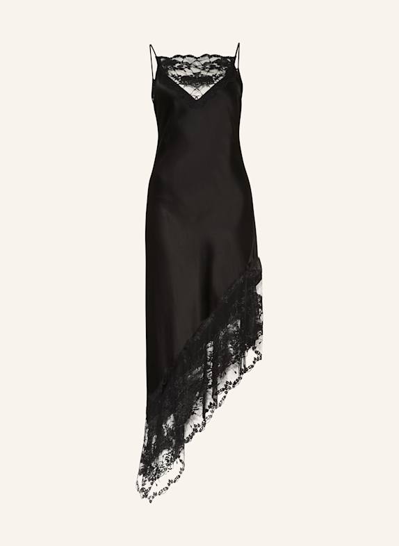 BY MALENE BIRGER Satinkleid LAYNEE mit Spitze SCHWARZ