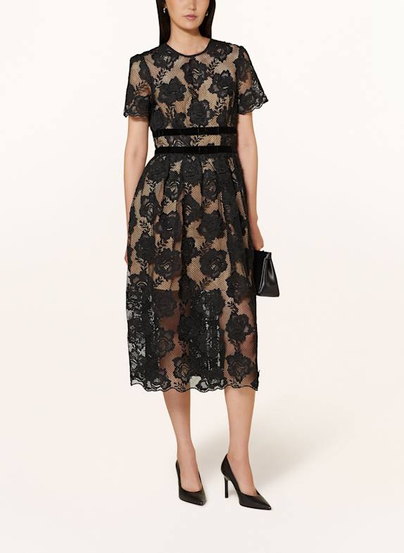 self-portrait Spitzenkleid SCHWARZ