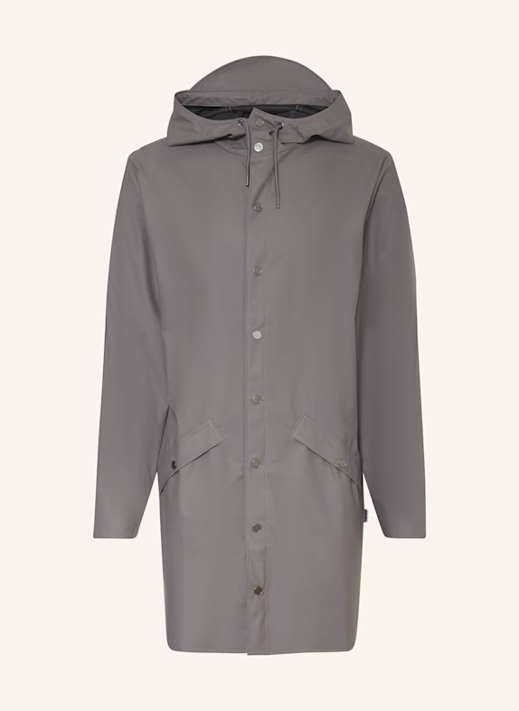 RAINS Regenmantel LONG JACKET W3 GRAU