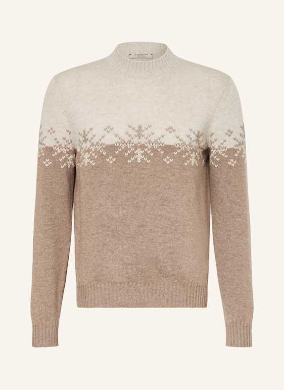 FIORONI Cashmere sweater CREAM/ TAUPE