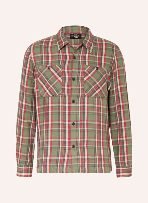 RRL Flanellhemd Regular Fit GRÜN/ ROT/ DUNKELLILA