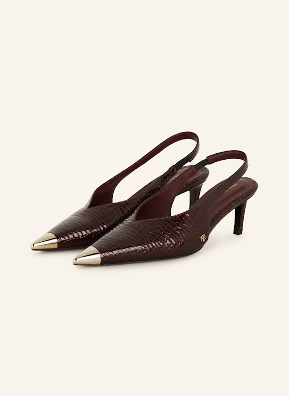 ANINE BING Slingback pumps NINA DARK RED/ GOLD